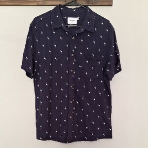 Goodfellow & Co Men's Navy Shirt with White Pattern